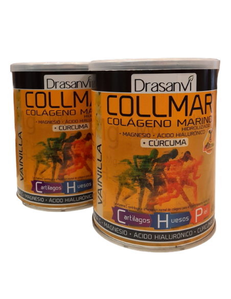 Collmar Pack (2 uds.) Colageno Marino con Curcuma-sabor Vainilla-300 gr-Drasanvi