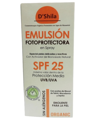 Emulsión Fotoprotectora SPF 25 D´Shila