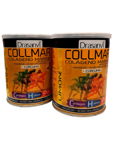 Collmar Pack (2 uds.) Colageno Marino con Curcuma-sabor Limon-300 gr-Drasanvi