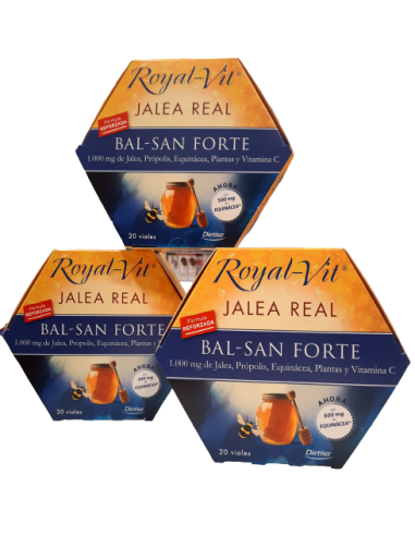 Pack (3 uds.) ROYAL VIT Jalea Real Bal San Forte Dietisa 20 viales