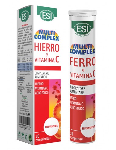 Hierro y Vitamina C Efervescente 20 comprimidos Esi