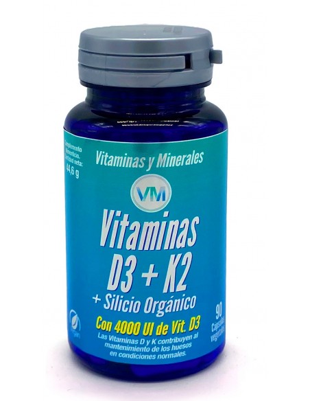 Vitaminas D3 + K2 + Silicio Orgánico Ynsadiet 90 cápsulas