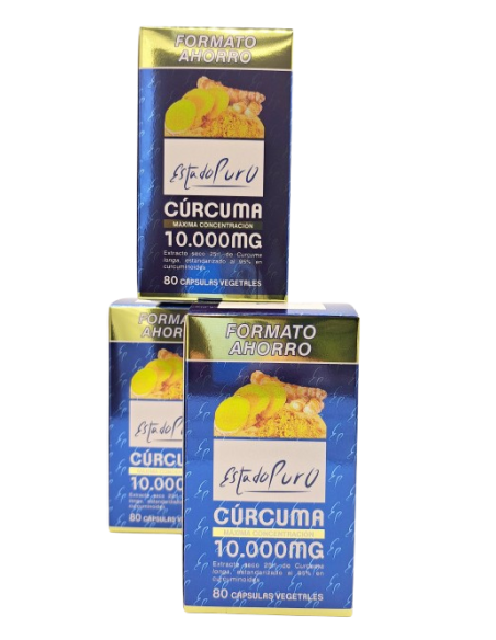 Pack (3 uds) Cúrcuma 10.000mg Estado Puro Tongil 80 caps