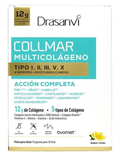 Collmar Multicolágeno Limón · Polvos 260gr · Drasanvi